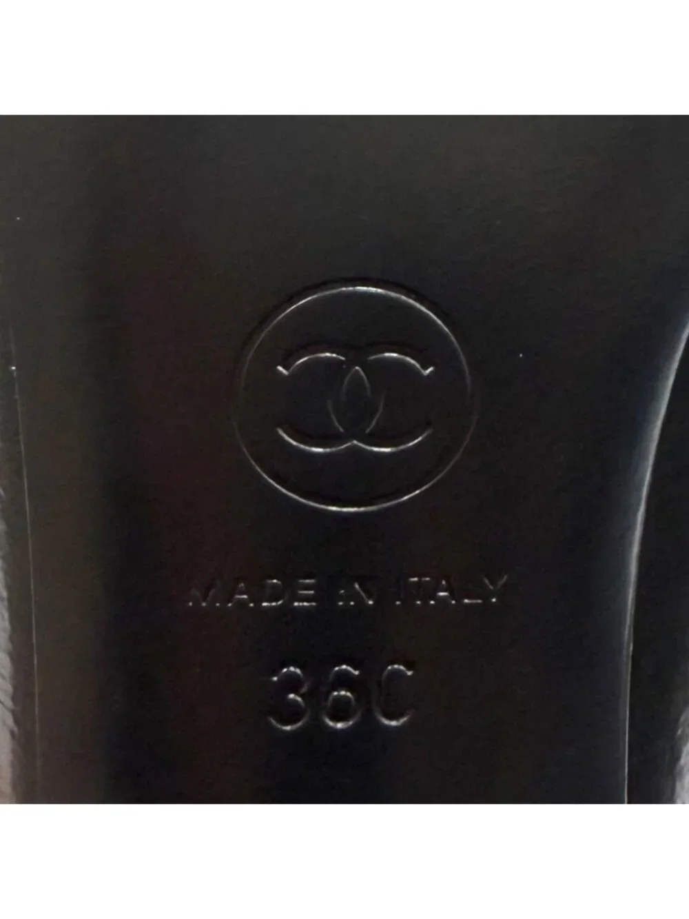 Chanel CC Logo Belt Design Leather Pumps Black Heel